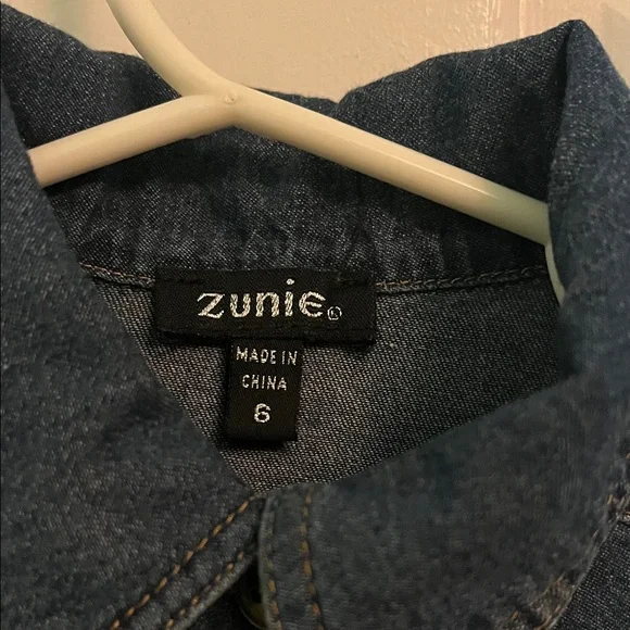 Zunie Dark Blue and Peach Dress - Picture 2 of 3